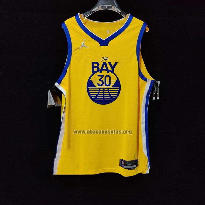 Camiseta Golden State Warriors Stephen Curry NO 30 Statement Autentico 2022 Oro